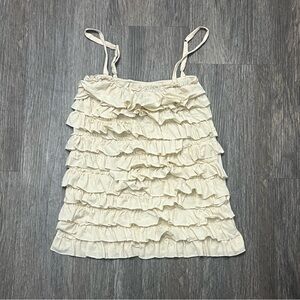 Cream Ruffled Women's Camo Top